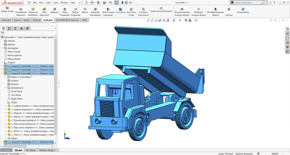 انتخاب subassembly های فایل اسمبلی توسط دستور select all در نرم افزار solidworks